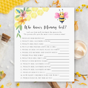 Lámina Bee floral - Quién conoce mejor a mamá