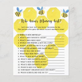 Lámina Bee floral - Quién conoce mejor a mamá