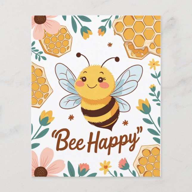 Lámina Bee Happy Flat Sheet (Anverso)