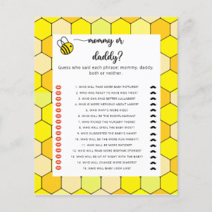 Lámina BEE mamá o papá bebé ducha juego