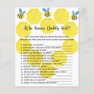 Lámina Bee - Quién conoce el mejor juego de DADDY
