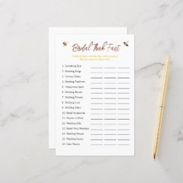 Lámina Bee "Think Fast" Bridal Shower Game