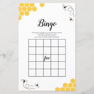 Lámina Bee Watercolor Bingo