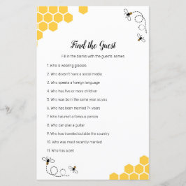 Lámina Bee Watercolor Buscar el juego Invitado
