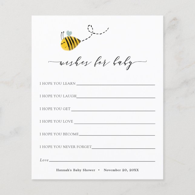 Lámina Bee Wiers for Baby Card (Anverso)