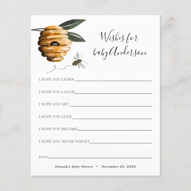 Lámina Bee Wiers for Baby Card (Anverso)