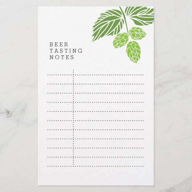 Lámina Beer Tasting Notes, fiesta, hops (Anverso)