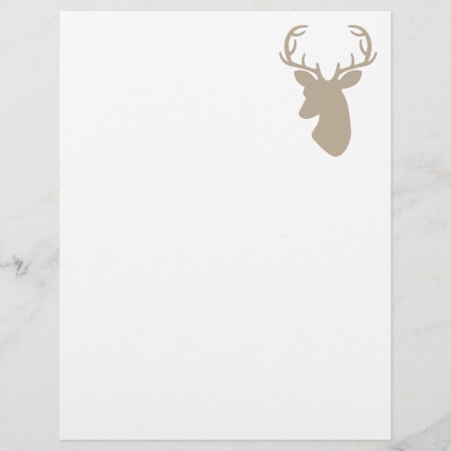Lámina Beige Deer Head Silhouette (Anverso)