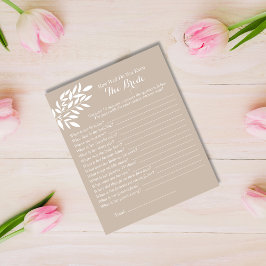 Lámina Beige deja lo bien que sabes del juego de la novia