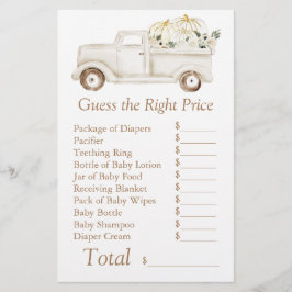 Lámina Beige Pequeña Calabaza Baby Shower Adivinan Precio