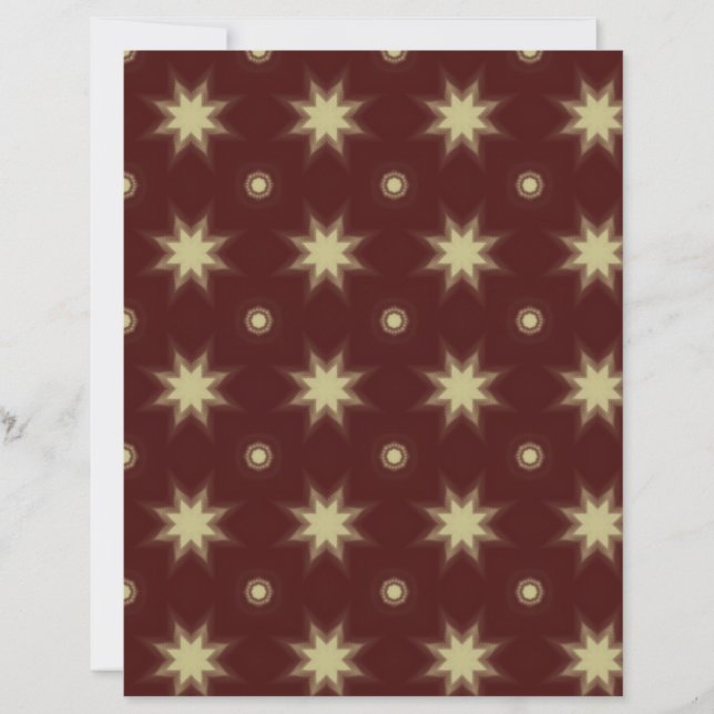 Lámina Beige Stars on Maroon scrapbook paper (Anverso)