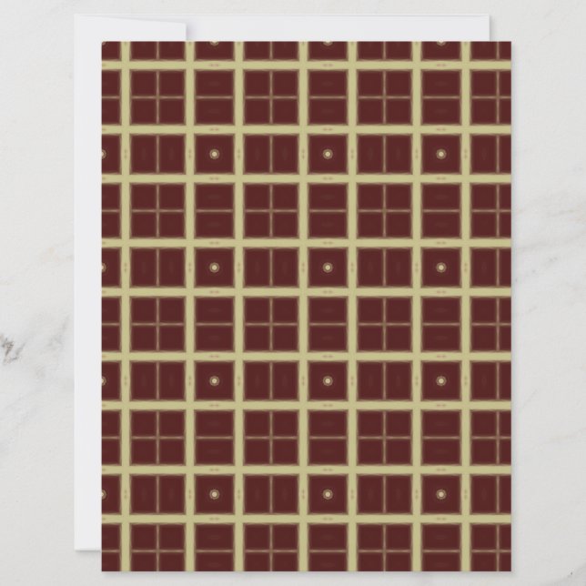 Lámina Beige Windowpane on Maroon Scrapbook Paper (Anverso)