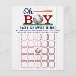 Lámina Béisbol Boys Baby Shower Bingo