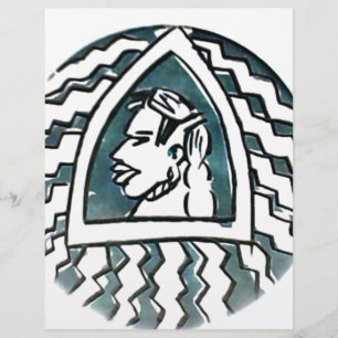 Lámina Belleza africana Bongo arte tribal retrato masái