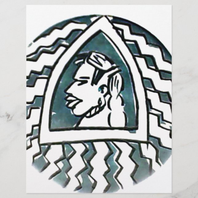 Lámina Belleza africana Bongo arte tribal retrato masái (Anverso)