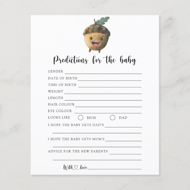 Lámina Bellota de otoño - predicciones y consejos para be (Anverso)