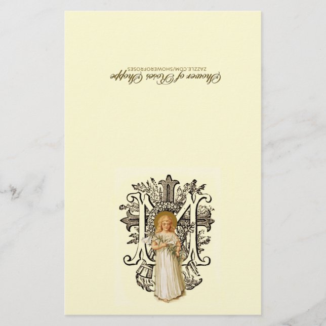 Lámina Bendita Virgen María Flora Religiosa Católica (Anverso)