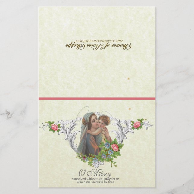 Lámina Bendita Virgen María Oración Espiritual de Comunió (Anverso)