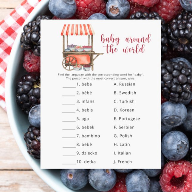 Lámina Berries baby shower - "Baby" around the world (Subido por el creador)