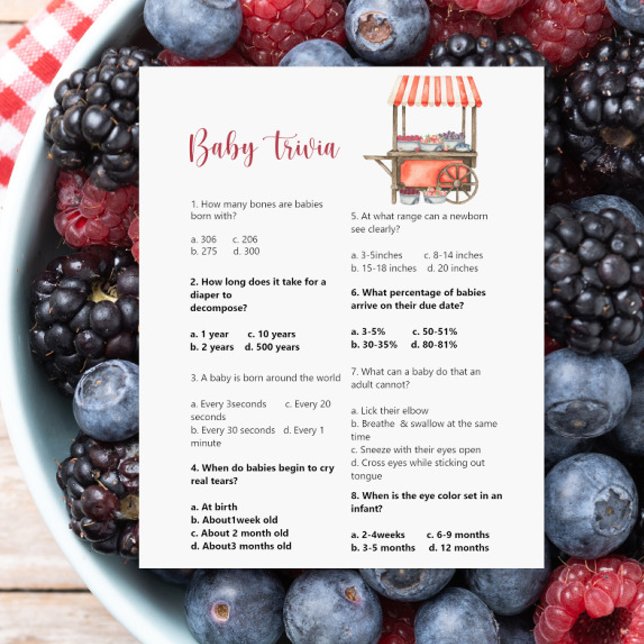Lámina Berries baby shower Baby Trivia Game (Subido por el creador)
