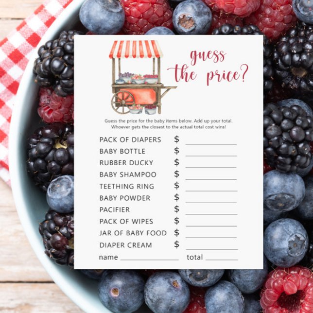 Lámina Berries baby shower - Guess the price! Game (Subido por el creador)
