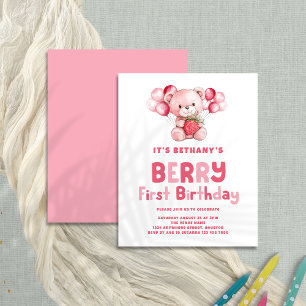 Lámina Berry de primer cumpleaños Fresa primer Fiesta