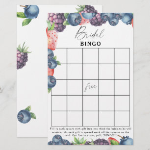 Lámina Berry dulce - juego de bingo de ducha de novia