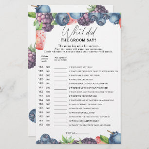 Lámina Berry dulce - ¿Qué dijo el novio del juego de novi