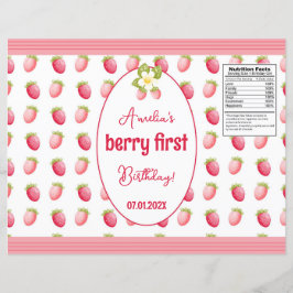 Lámina Berry First Birday Strawberry Design