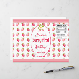 Lámina Berry First Birday Strawberry Design