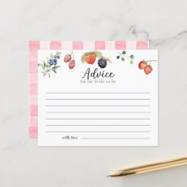 Lámina Berry in Love Berries Bridal Shower Advice Card