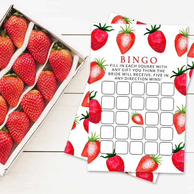 Lámina Berry In Love Strawberry Bridal Shower Bingo Juego (Subido por el creador)