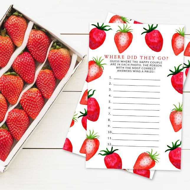 Lámina Berry In Love Strawberry Bridal Shower Game (Subido por el creador)