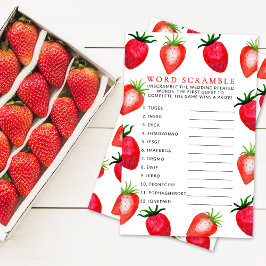 Lámina Berry In Love Strawberry Bridal Shower Word Game