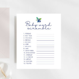 Lámina Berry Sweet Baby Shower Baby Word Scramble Game