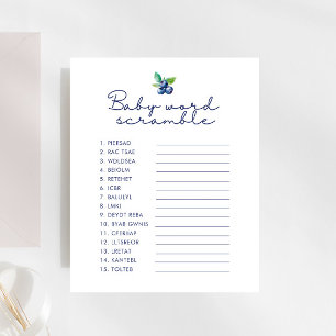 Lámina Berry Sweet Baby Shower Baby Word Scramble Game