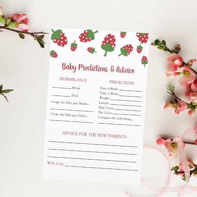 Lámina Berry Sweet Baby Shower Predictions & Advances Gam (Subido por el creador)
