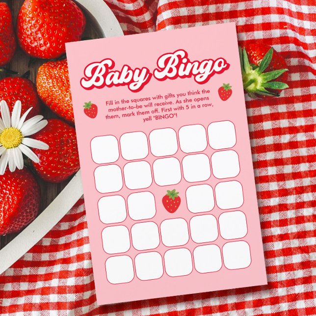 Lámina Berry Sweet Baby Shower Strawberry Baby Bingo Jueg (Subido por el creador)