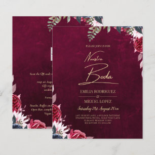Lámina Berry Wine Floral Boda