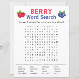 Lámina Berry Word Search Game