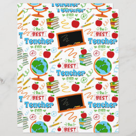 Lámina Best Teacher Scrapbook Paper