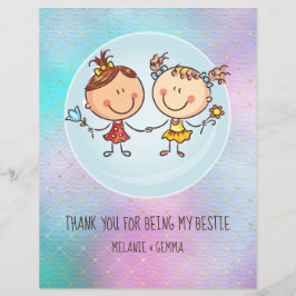 Lámina BFF lindo Besties Kawaii regalos para Chicas amigo
