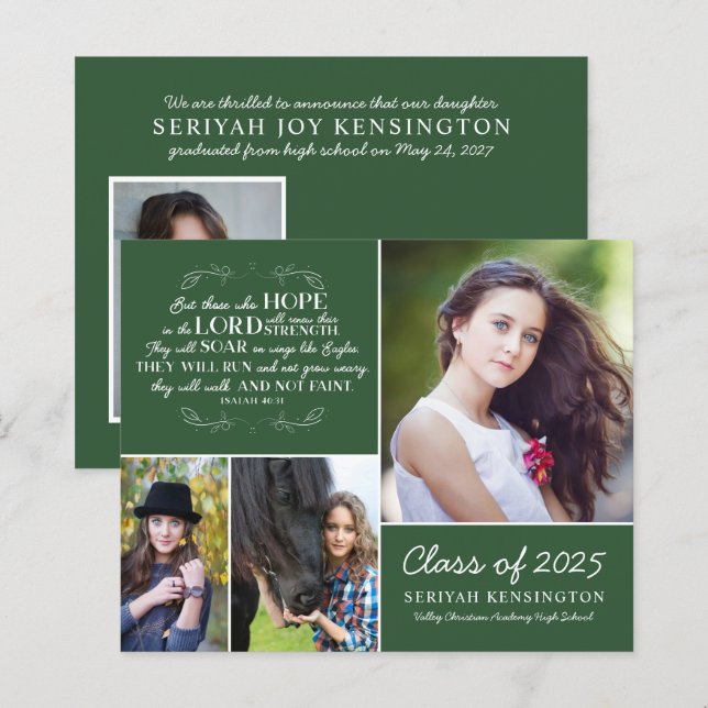 Lámina Biblia verde de graduación presupuestaria Collage  (Anverso / Reverso)