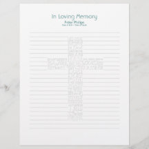 Biblia Verses John14 Funeral Book Filler Page - 1