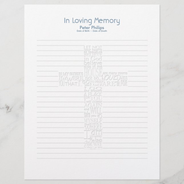 Lámina Biblia Verses John14 Funeral Book Filler Page - 8 (Anverso)