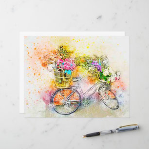 Lámina Bicicleta y flores