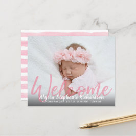 Lámina Bienvenida rosada presupuestal 1 Invitación de beb