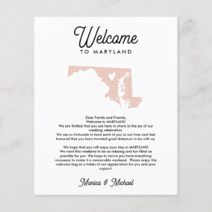 Lámina Bienvenido a la carta de MARYLAND y a cualquier CO