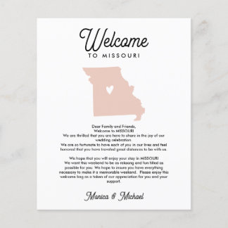 Lámina Bienvenido a la carta MISSOURI & Itinerary ANY COL