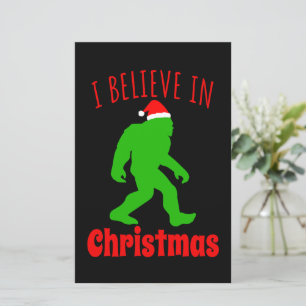 Lámina Bigfoot Divertido Creo En La Navidad